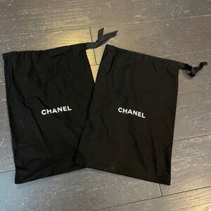 Set of 2 Chanel black white logo dust bag storage decoration